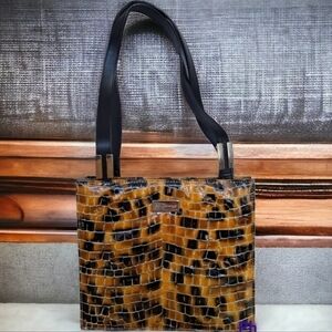 St-James Italy leopard color snake print  handbag shoulder bag purse